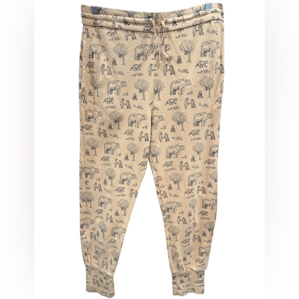 kate quinn Tan Bear Print Jogger Pants